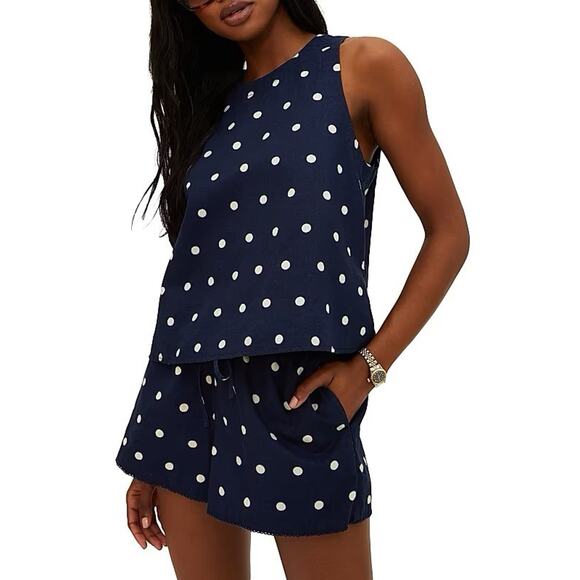 Beach Riot Dollie Polka Dot Cotton Linen Sleeveless Top Size Small NWT $98 - Picture 1 of 6